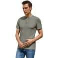 thumbnail image 6 of GIRUNS Men's Short Sleeve Waffle Henley T-Shirt Summer Casual Tee For Men, 6 of 6