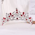 thumbnail image 3 of Nvzi Tiara de boda para novia, diadema de princesa, corona de novia, joyería para el cabello con diamantes de imitación de cristal,graduación, boda, fiesta de disfraces (verde), 3 of 4