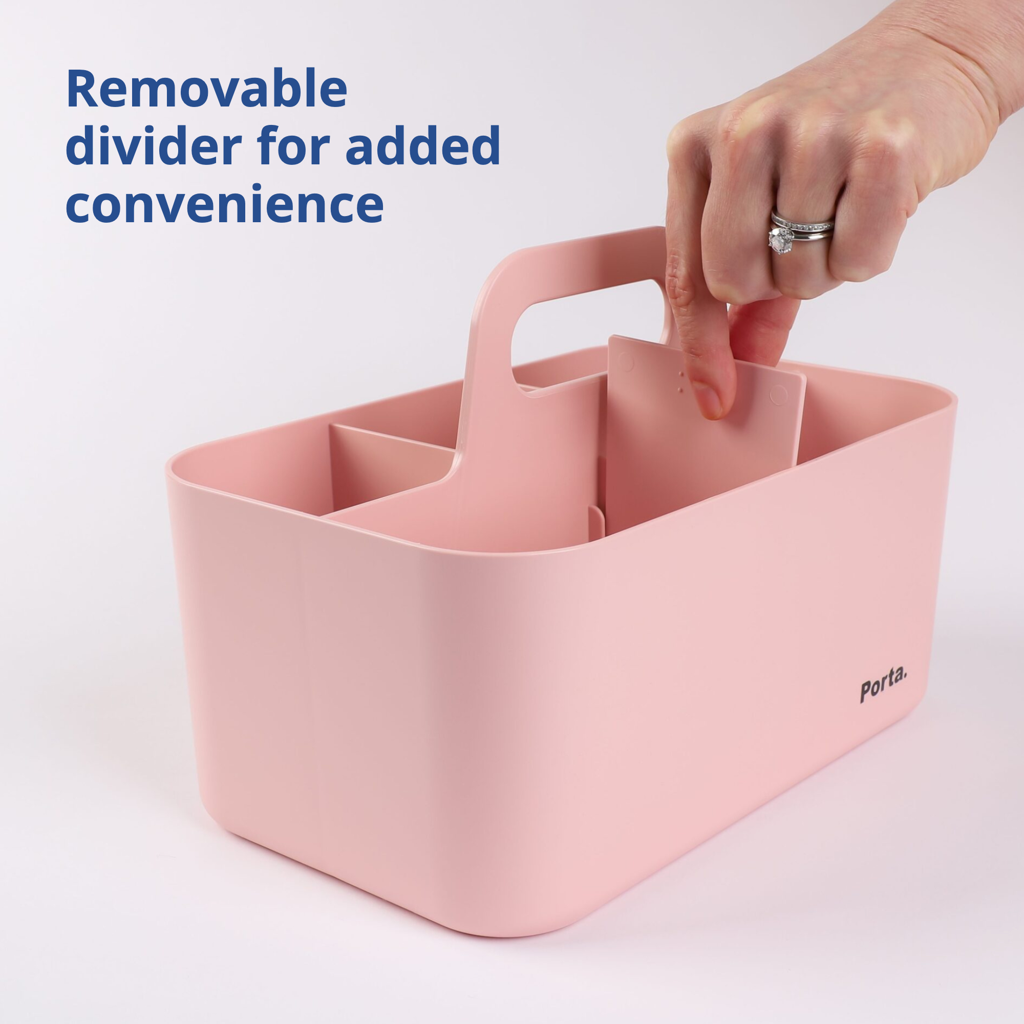 BLUE GINKGO Plastic Storage Caddy Organizer | Multipurpose, Portable, Stackable | (Rectangle) Pink