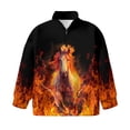 thumbnail image 5 of Xoenoiee Horse Fire Lightning Print Oversized Half Zip Sweatshirt for Girls Comfy Casual School Athletic Wear Soft Long Sleeve Pullover Fall Winter Top, Size 7-8 Years, 5 of 7