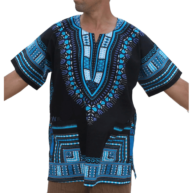 Men's Plus Size African Dashiki Print Ethnic Top Traditional Tribal Pattern Short Sleeve Oversized Casual Shirt