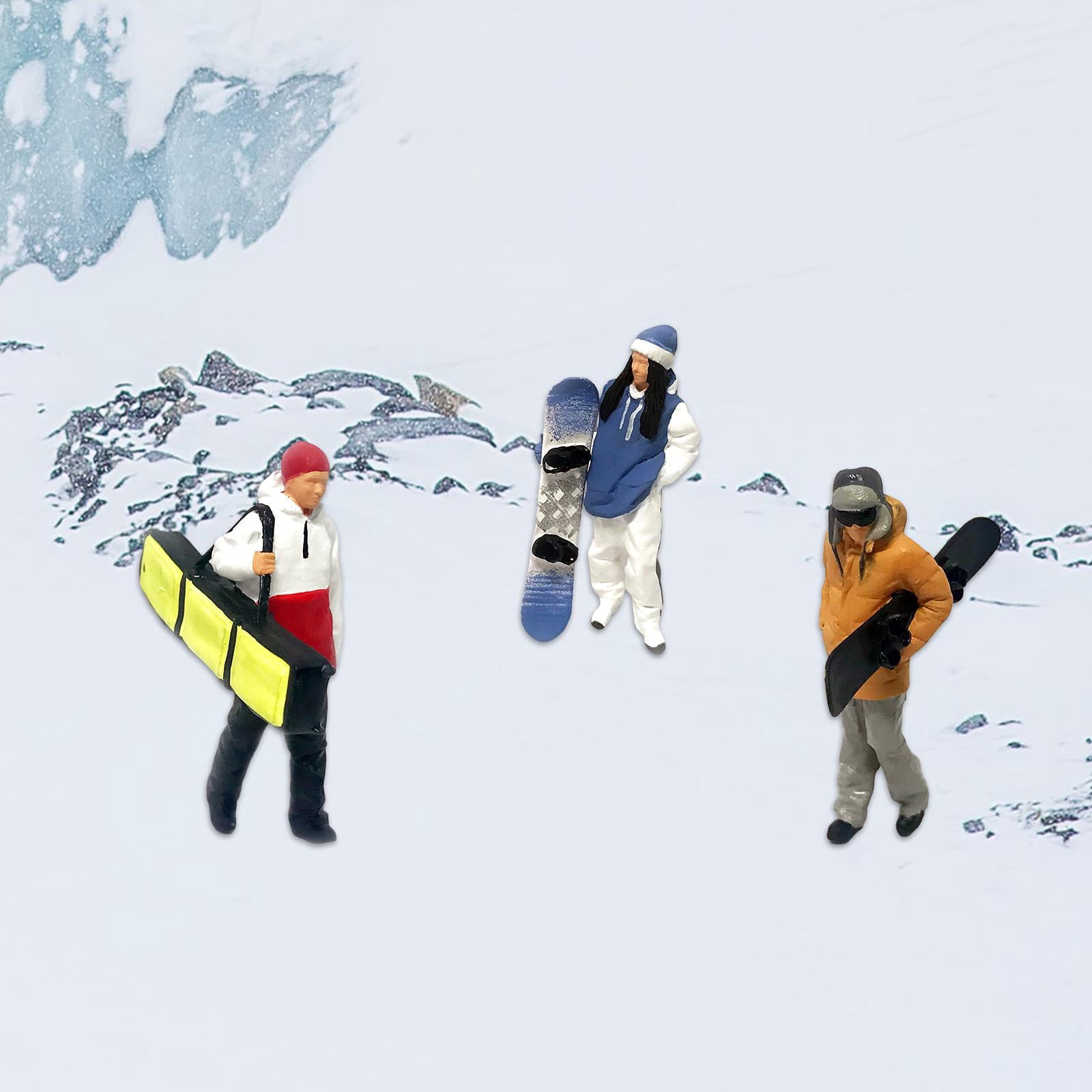 LeeQinersw 6 Pack 1/87 Miniature Skiing Model People Table Layout Scenery Children Toys DIY