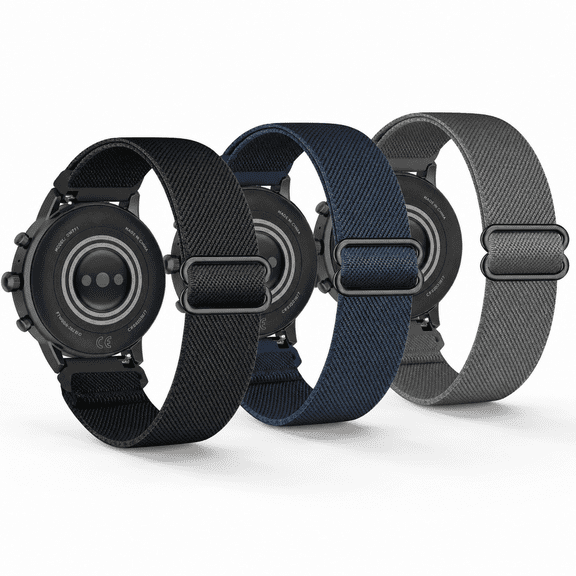 3 Pack Stretchy Nylon Watch Bands for CMF Watch 3 Pro/Pro 2/Pro, Soft Sports Loop Elastic Breathable Adjustable Quick Release Strap Compatible with Tozo S5/S3/S6, Women Men