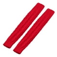 thumbnail image 3 of Winter Gloves Long Knitted Fingerless Braided Wrist Arm Warmers Cold Weather Winter Mittens Red One Size, 3 of 3