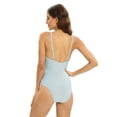 thumbnail image 6 of EFINNY Women's One Piece Shiny Swimsuits Front Tie Bathing Suit Sexy Cutout Waisted Swimwear, 6 of 7