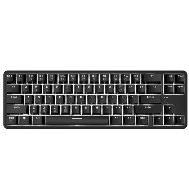 AJAZZ K680T Bluetooth Compatible con Bluetooth Teclado mecánico Inalámbrico 68 Key Gaming Interior Teclado Computadoras de escritorio Accesorios Negro Cian Switch Noticed EL005328-03B