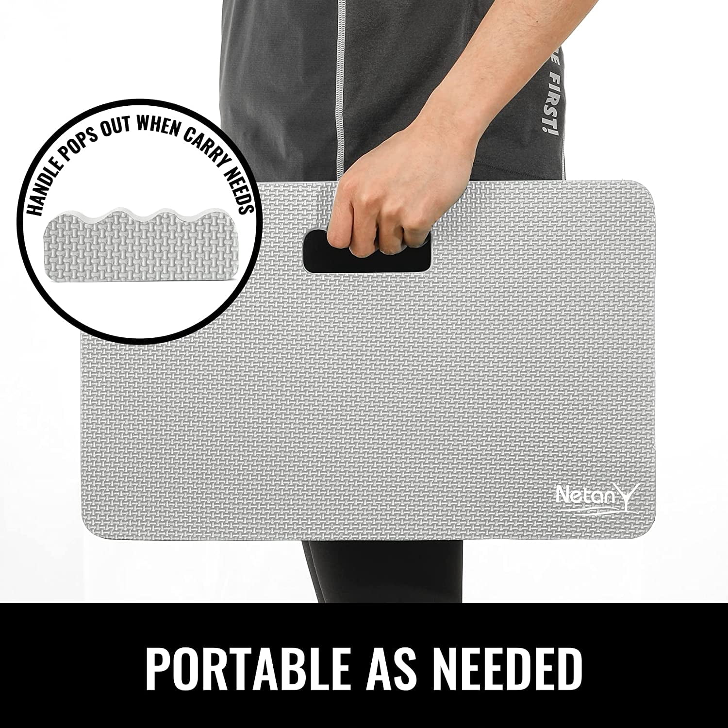 Extra Thick Kneeling Pad for Gardening, Comfortable Knee Pad Cushion, Extra Large Foam Kneeler Mat for Gardening, Baby Bath, Workout, Exercise & Yoga, Mechanic, 17.8 x 11 x 1.5 in, Gray
