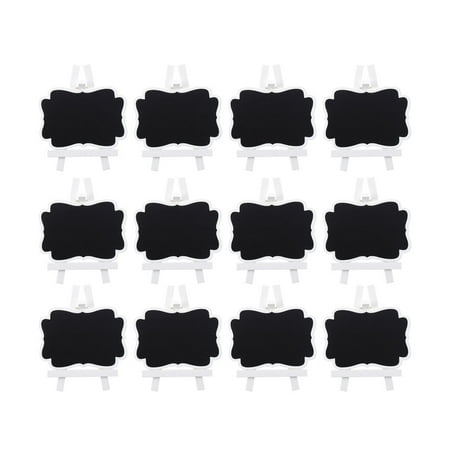 

12 Pcs Creative Mini Chalkboards with Support for Message Board Signs Seat Display Board Wedding Dinner Party Table Decoration Signs