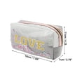 thumbnail image 2 of Unique Bargains 1 Pc Women Portable Sequin Embroidery LOVE Makeup Bag for Vacation PU Gray, White, 2 of 2