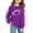 Purple, variant on Kiijoy Toddler Girls Glitter Football Sweatshirt Long Sleeve Crewneck Pullover, Sizes 3-4