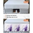 thumbnail image 7 of Marble Purple Wrap Around Bed Skirts for Queen Bed 16" Drop,Bed Skirt with Adjustable Elastic Belt Dust Ruffle Bed Valance for Bedroom Hotel Gold White Modern Gradient Ocean Ripple Bed Frame Cover, 7 of 7