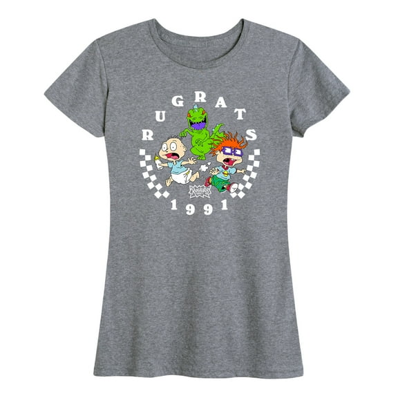 Rugrats - Running From Reptar Checkers - Women's Short Sleeve Graphic T-Shirt
