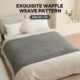 thumbnail image 5 of MARNUR Flannel Throw Blanket for Couch, Waffle Jacquard Throw Blanket for Bed, Soft, Warm, Lightweight, 50"x70", Gray, 5 of 10