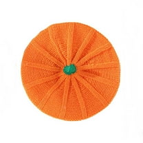 SLYNSHome Halloween Pumpkin Beret Hat,Hallowmas Pumpkin Knitted Hat Ornament 10.3x4Inch Soft Pumpkins Hat Fall Warmer for Mommy and Kids or as Gifts