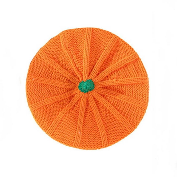 SDJMa Halloween Baby Pumpkin Hat, Infant Kids Pumpkin Beanie Winter Cute Knitted Hat, Newborn Beanie Baby Winter Hat Soft Boys Girls Pumpkin Cap for Toddler Autumn Thanksgiving(3.9x10.2 Inch)