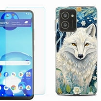 For HMD Vibe Shockproof Phone Case Cover with Tempered Glass Screen Protector, by OneToughShield - Playful Wolf