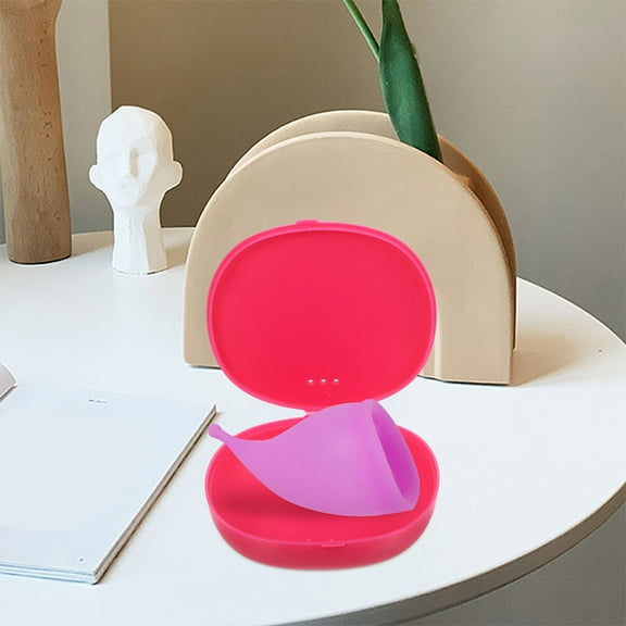 NICEXMAS 4Pcs Menstrual Disc Case Silicone Pink Holder for Women Simple and Healthy Storage Hygiene Protection