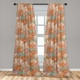 thumbnail image 2 of Fantasy Floral Window Curtains, Modern Color Palette Flowers Boho with Leaves Greenery Print, Lightweight Decor 2-Panel Set with Rod Pocket, Pair of - 28"x63", Apricot Pale Peach Blush, by Ambesonne, 2 of 3