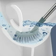 thumbnail image 4 of maxiaoxia Curved Toilet Brush 360° Deep Cleaning Bathroom Toilet Cleaner Scrubber No Dead Angle Toilet Brush Soft Hair Toilet Cleaning Tool for Household Deep Cleaning (Pink), 4 of 6