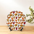thumbnail image 6 of Yiaed Hot Dog Burger Print Bone China Decorative Plate Ceramic Dinner Plates Art Crafts with Display Stand-10in, 6 of 6