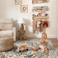 thumbnail image 3 of General Washable Oriental Area Rug - 9x12 Rugs for Living Room Soft Carpet for Bedroom Waterproof Floral Distressed Indoor Stain Resistant Non-Shedding Floor Carpets (Beige, 9x12), 3 of 11