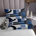 thumbnail image 3 of Erosebridal Minimalst Coverlet Set King for Adult, Square Geometric 02, Striped Ombre Decor, 3 of 5