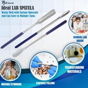 A2Z Scilab 14 PCS Lab Micro Spatula Scoop Spoon Tweezers Sampler Instruments Kit, Made of Stainless Steel - Multi Purpose Lab Sampling Mixing Filling Spatula Set - For Beginners Science Lab Kit