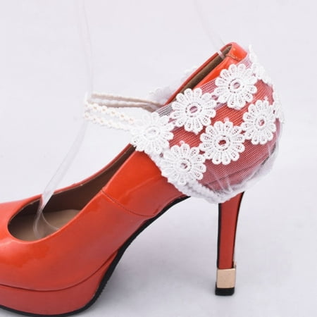 

Ameiqe 1 Pair Anti-drops Heel Straps Non-Slip Anti Slide Lace Heel Straps for High Heels Women Shoes(White 38-39)