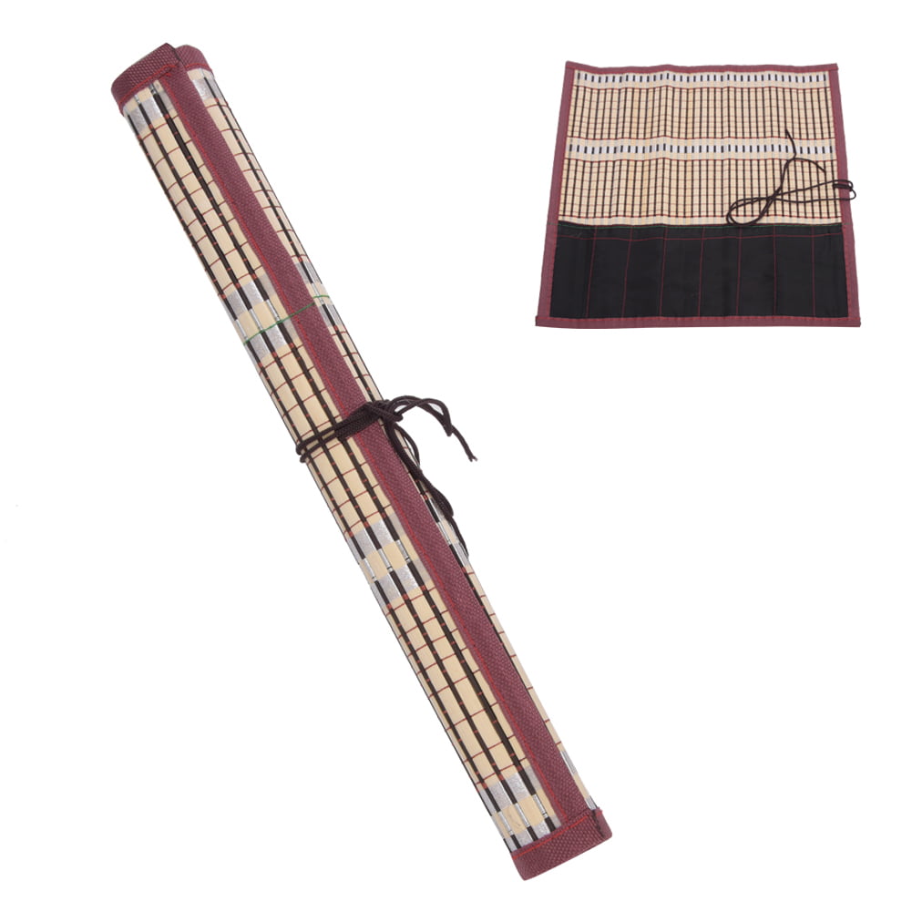 Painting Brush Holder Bamboo Rolling Bag Calligraphy Pen Bag Curtain Pack 