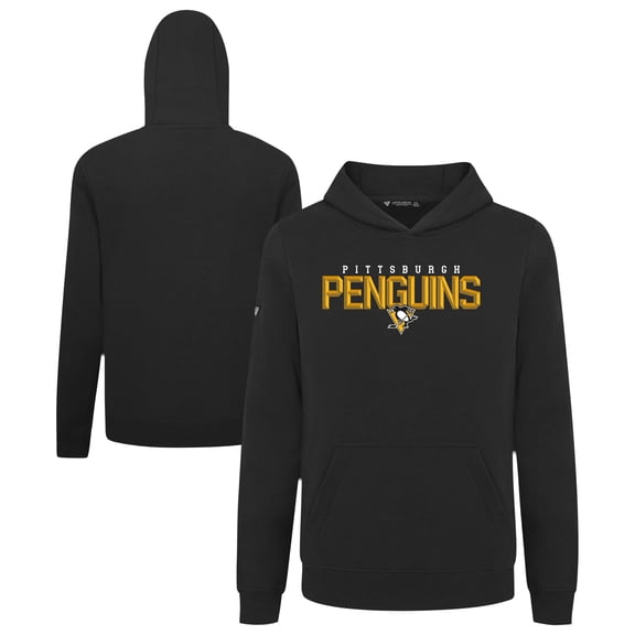 Youth Levelwear Black Pittsburgh Penguins Podium Carve Pullover Hoodie