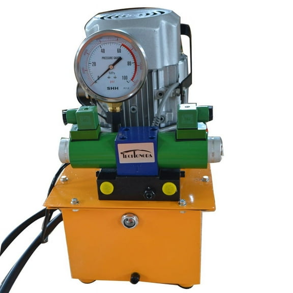 INTBUYING 10000PSI Electric Hydraulic Pump Power Pack Double Acting 2 Oil Circuit