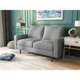 thumbnail image 5 of Saint Birch Upholstery Square Arms Poland Loveseat with Tapered Wood Legs - Gray, 5 of 13