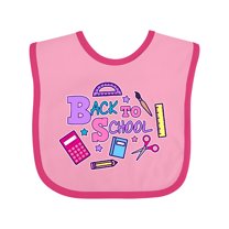 Inktastic Back to School with School Supplies Girls Baby Bib