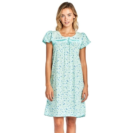

Casual Nights Women s Short Sleeve Floral And Lace Nightgown