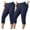 AA-Dark Blue, variant on QATAINLAV Womens Capri Pants Plus Size Stretch Knee Length Leggings Elastic Waist Casual Summer Ladies Pull On Capris 2 Pack Tight Cropped Trouser Dark Blue XXXXL Sales Today