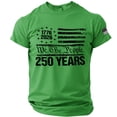 thumbnail image 2 of Men's 250th Anniversary USA Shirts American Flag Short Sleeves T-Shirt 4th of July Shirt 250 Years Birthday Patriotic Tops,Green,M, 2 of 4