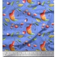 thumbnail image 1 of Soimoi Blue Cotton Duck Fabric & Berries Fruits Printed Fabric 1 Yard 42 Inch Wide, 1 of 3