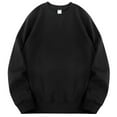 thumbnail image 3 of LbsKUS Fall Deals, 100% Cotton Swearshirt for Men Long Sleeve Lightweight Pullover Sweaters Lightweight Crewneck Solid Color Sweatshirts for Men,Black,XXL, 3 of 6