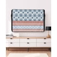 thumbnail image 3 of Outdoor TV Cover 48 to 50 Inch Weatherproof, Boho Waterproof TV Screen Protector for Outside Decor with Zipper and Pocket 48"L x 30"H , Geometric Stripes Damask Red and Blue, 3 of 7