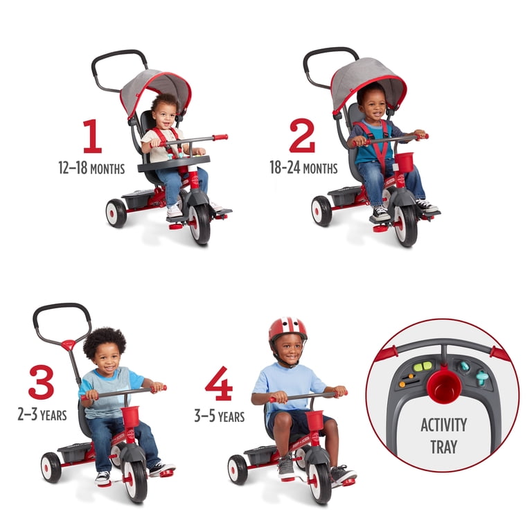 RADIO FLYER 4輪車 Radio Flyer Ready Ride Classic 4-in-1 Stroll 'N Trike with