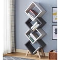thumbnail image 4 of Bowery Hill 4-Shelf Modern Wood Bookcase in White Oak/Distressed Gray, 4 of 5