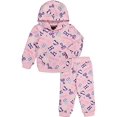 thumbnail image 1 of Ensemble de Jogging à Capuche 2 Pcs pour Bébé Filles, Rose Teint Simple, 12M, 1 of 2