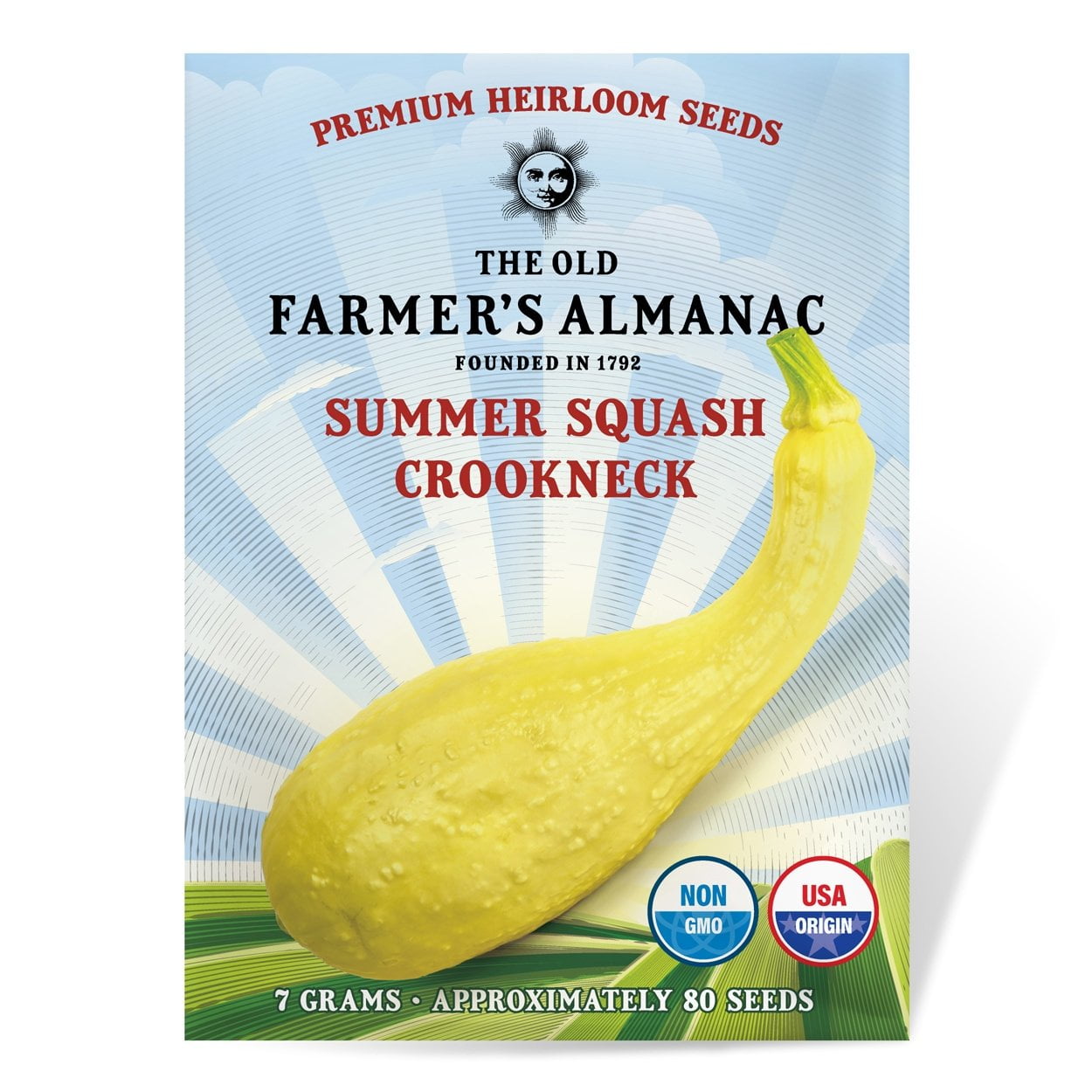 The Old Farmer's Almanac Heirloom Summer Squash Seeds Black Beauty Zucchini Approx 60 Seeds