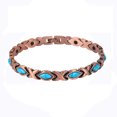 thumbnail image 4 of Pulsera de turquesa para mujer, terapia magnética curativa, alivia el dolor de la artritis, túnel carpiano, pulsera ajustable para mujer, pulsera magnética gaussiana de turquesa vintage (con herramien, 4 of 5