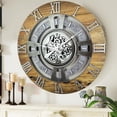 thumbnail image 3 of THE GEARS CLOCK Wall Clock with Real Moving Gears EN-LI_ 24 in Round Wood-Stone, 3 of 11