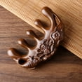 thumbnail image 7 of Soumake Sandalwood Scalp Massage Comb Wide Teeth Carved Lotus Fish Hair Growth Promotion Wooden Manual Head Full Body Massager Comb, 7 of 7