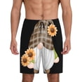 thumbnail image 1 of Balery Sunflower Gnomes 4 Pantalones cortos de pijama de punto de algodón para hombre con cinturilla y bolsillos-X-Large, 1 of 6