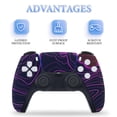 thumbnail image 4 of Skin Sticker for PS5 Slim Standard Disc Digital Edition Console and Controllers Decals for Playstation 5 (Neon Valley Cyber Future,PS5 Disc Edition), 4 of 5