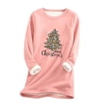 thumbnail image 2 of Vêtements d'Automne pour Femmes 2023 Femmes Épais Sweat en Polaire à Manches Longues Imprimé Velours Chaud Col Rond sous-Vêtements Hauts Tenues de Rentrée pour Femmes en Liquidation, 2 of 5
