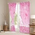 thumbnail image 3 of Castle Fairy Pink Glitter Letter A Blackout Curtains Set of 2 (52x84 Each) for Girls,Cartoon Bow Window Curtains, 3 of 6